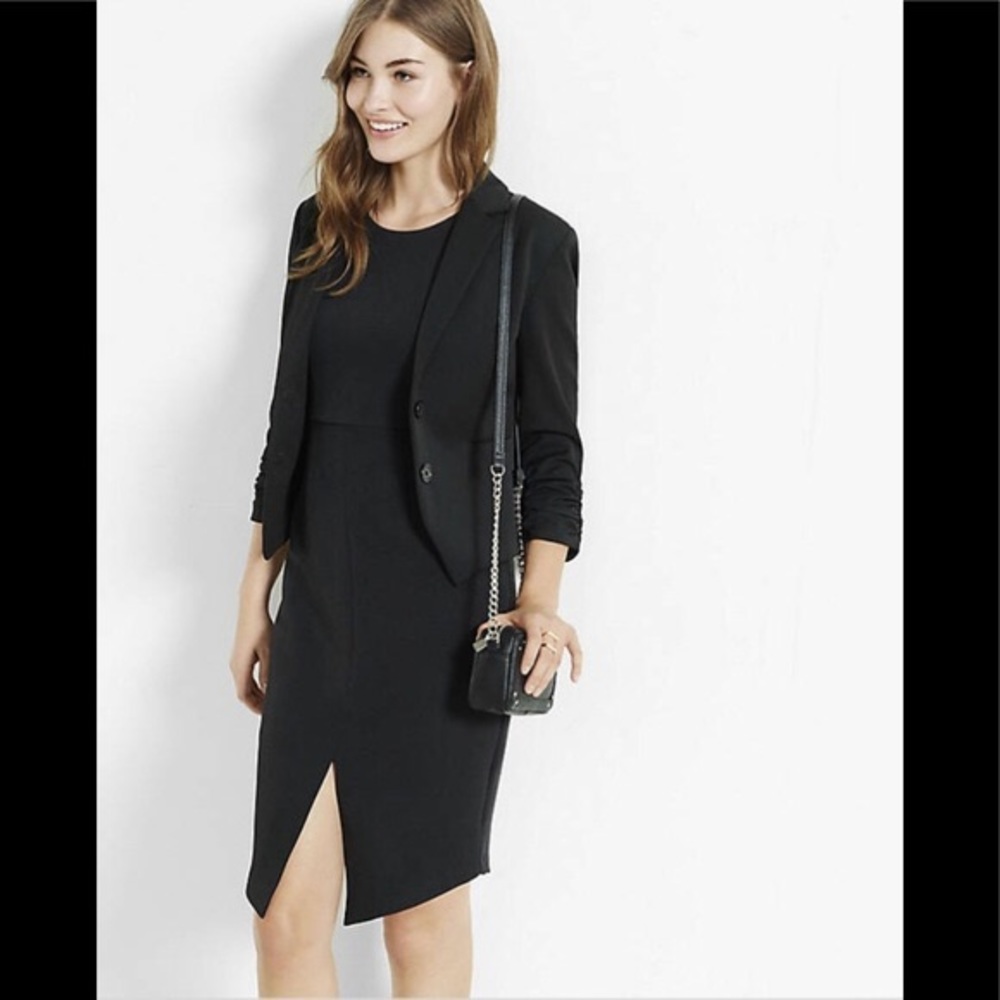 Express Ruched Sleeve Blazer